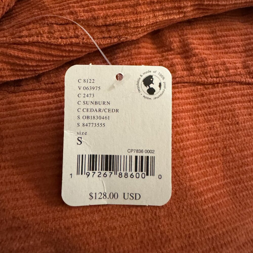 We The Free High Roller Cord Jumpsuit in  Sunburn Cedar / Burnt Orange SMALL NWT - Picture 10 of 11